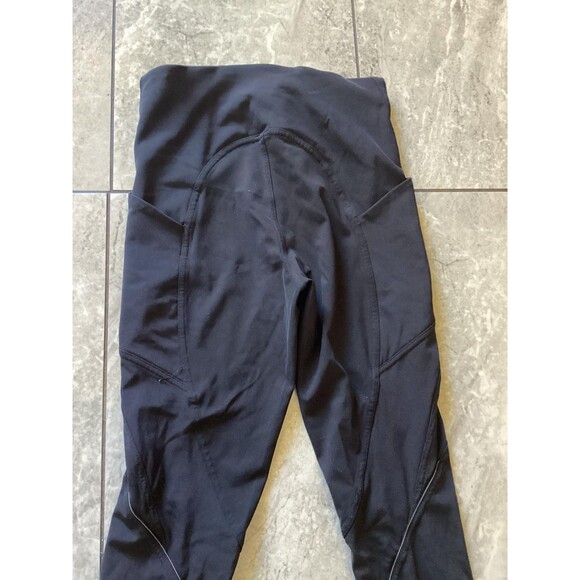 Lululemon Pants Womens 4 Black High Rise Side Pocket Reflective Running Leggings - Picture 3 of 5